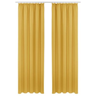 Gardine MY HOME "SOLA" Gr. 1, gold (goldfarben), B:130cm H:145cm, Polyester, Polyester, Gardinen, Breite:130 cm oder 270 cm,1 Schal, einfarbig, Verdunkelung, Überbreite Image
