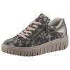 Plateausneaker WALDLÄUFER "H-LIVIA", Damen, Gr. 6 (39), grau (grau, bronzefarben), Veloursleder, Nappaleder, gemustert, metallic, sportlich, Schuhe, Schnürschuh, Halbschuh, Komfortschuh mit herausnehmbarem Lederfußbett