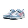Sneaker PUMA "REBOUND V6 LO AC+ PS", Gr. 34, puma weiß, poised pink, cool blau, Synthetik, mehrfarbig, sportlich, Schuhe