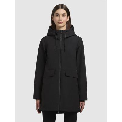 Anorak KHUJO "YONI", Damen, Gr. S, schwarz, Canvas, 100% Polyester, unifarben, casual, regular fit ca. Mitte Oberschenkel, Langarm eingesetzt elastischer Bund mit Windstopper, Jacken Image