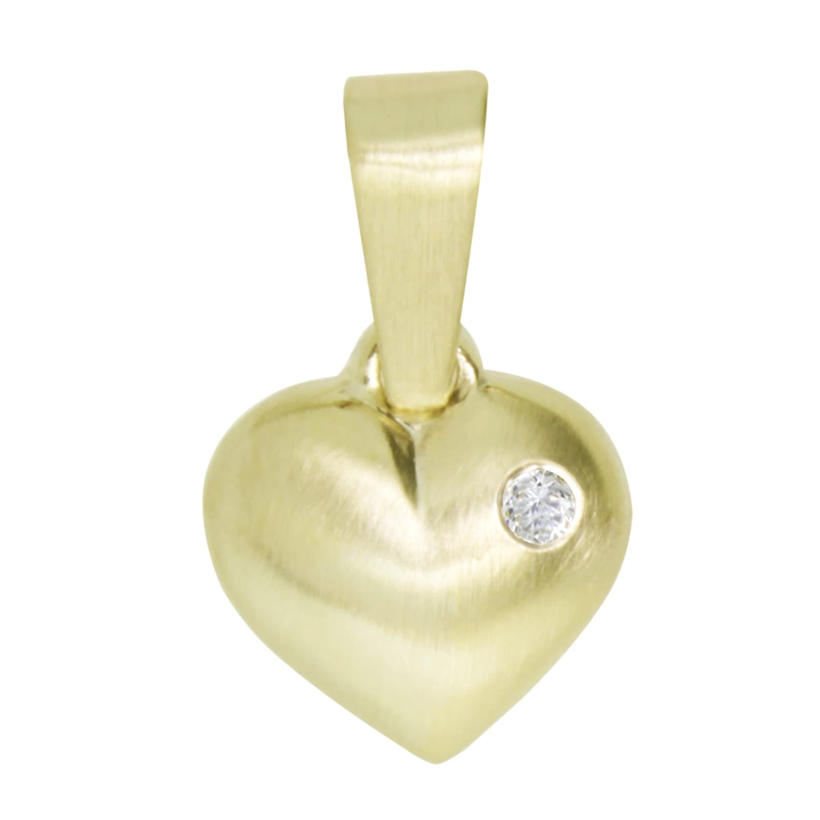 Kettenanhänger OSTSEE-SCHMUCK "Ostsee-Schmuck Anhänger Herz Anhänger Herz", gelb, Schmuckanhänger, Damen, 15 x 9mm, Gelbgold 333, 0,8 g, Kettenanhänger Image