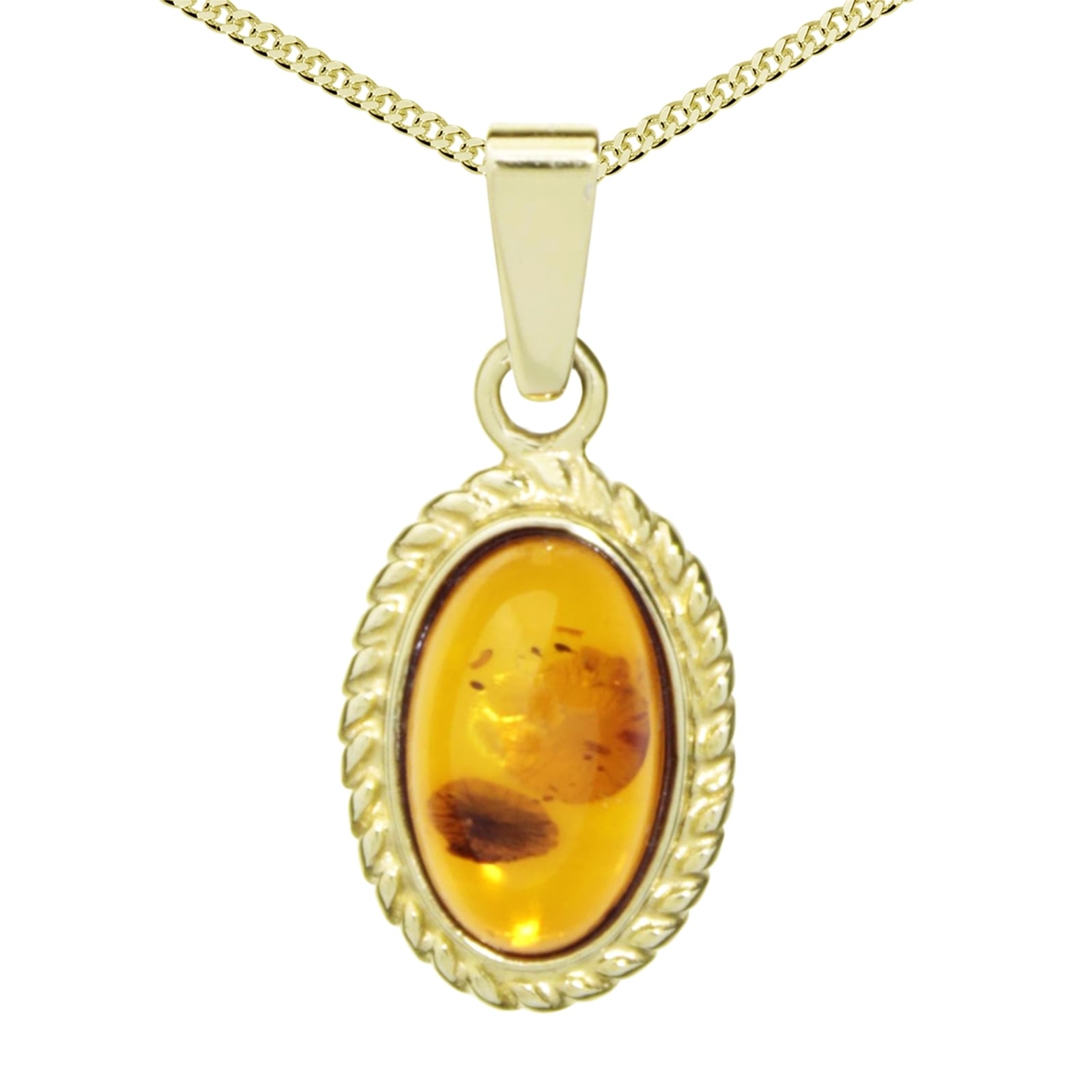 Kette mit Anhänger OSTSEE-SCHMUCK "Ostsee-Schmuck Kette mit Anhänger Julie Kette mit Anhänger Julie" Gr. 45, gold, Halsketten, Damen, 45cm, Gelbgold 333, L: 42 Image