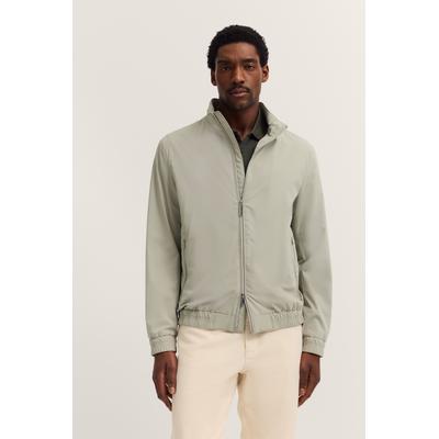 Blouson BUGATTI "Regular Fit", Herren, Gr. 52, 130, moos, 100% Polyester, unifarben, casual, regular fit, Langarm Bündchen, Jacken, mit Stehkragen & Stretch-Funktion Image