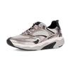Keilsneaker GABOR ROLLINGSOFT, Damen, Gr. 41, rosa (roségoldfarben, schwarz), Textil, Kalbsleder, metallic, sportlich, Schuhe, Freizeitschuh, Halbschuh, Schnürschuh mit herausnehmbarem Fußbett