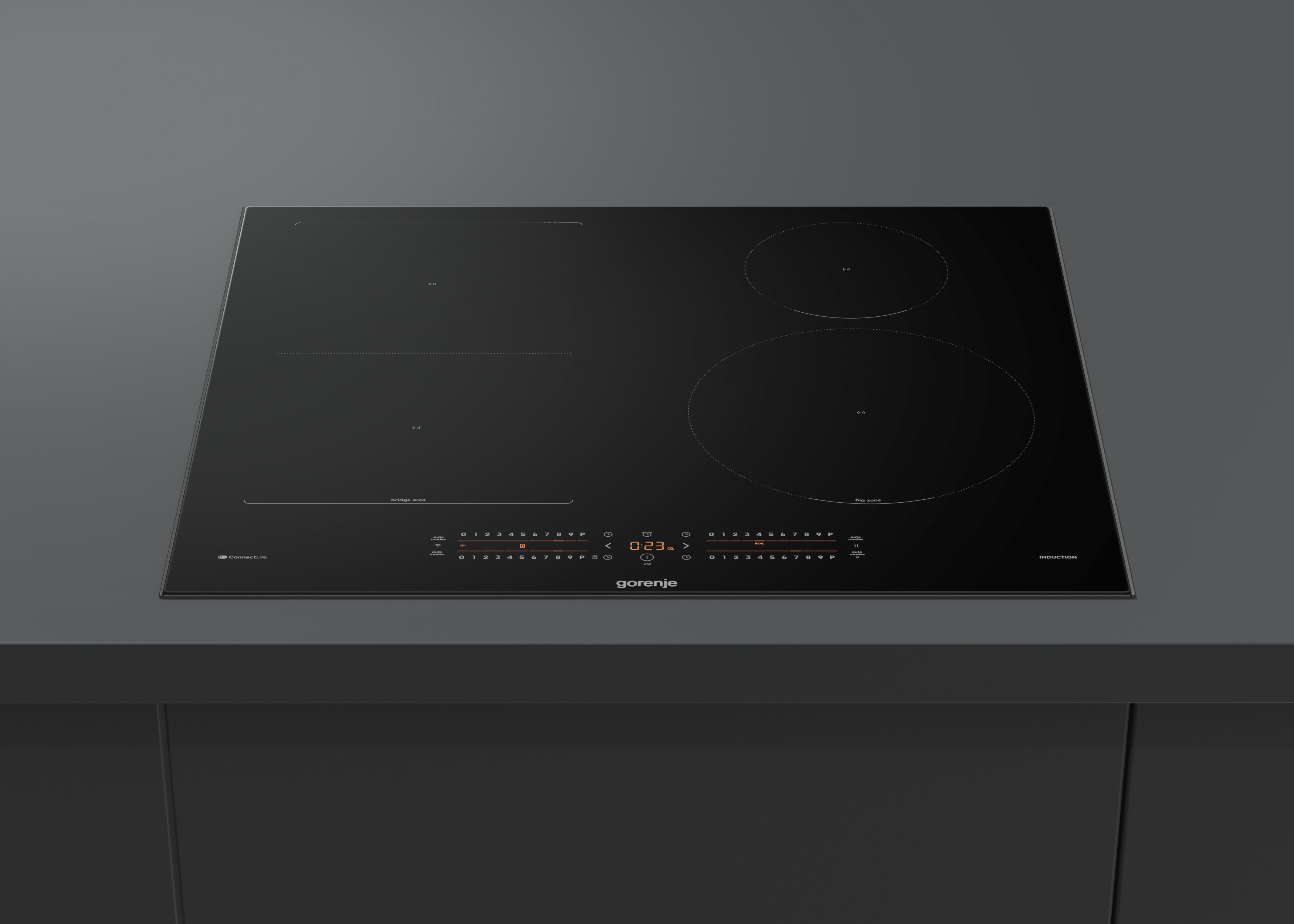 GORENJE Flex-Induktions-Kochfeld "GI6432BXWF", schwarz, B:59,5cm H:5,4cm T:52cm, Kochfelder, 60cm Induktionskochfeld mit BridgeZone Image