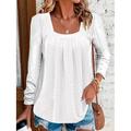 Femmes Chemise Chemise en Dentelle Couleur Unie Graphique Uni Élégant ancien Classique manche longue Col carré Hauts Réguliers Quotidien Sortir Vêtements de vacances Imprimé Blanche Jaune Rose Bleu