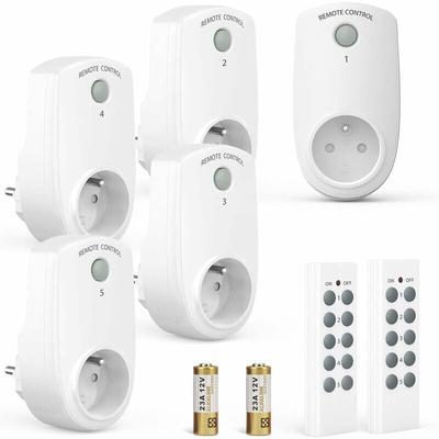 XVX - Set di 5 prese elettriche programmabili, presa per telecomando wireless con 2 telecomandi, 2 Image
