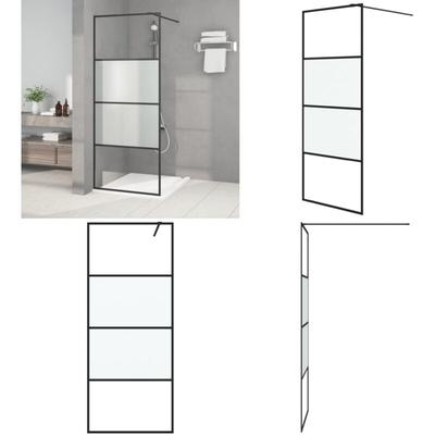 Vidaxl - Duschwand für Walk-In Dusche Schwarz 80x195 cm esg Halbmattiert - Duschabtrennung Image