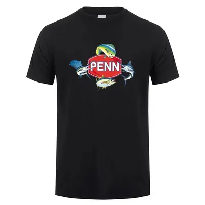 Funny Men T Shirt Penn Fishing Reel Summer Cotton Short Sleeve Mans T-shirts Tee Tops