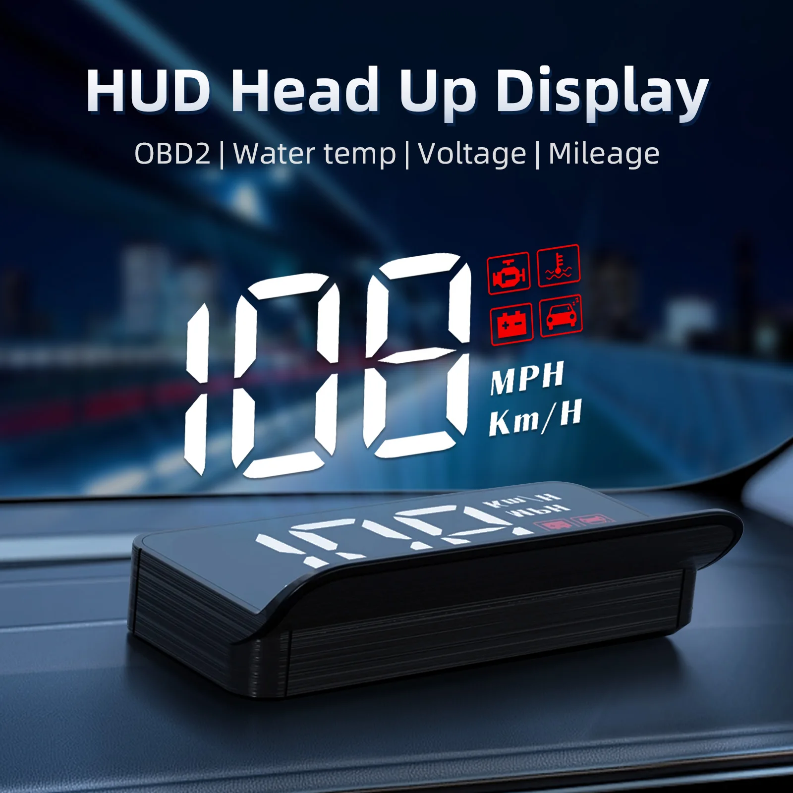 M3 Head-Up Display OBD2 Windschutzscheibe Projektor Auto Geschwindigkeit Meter Übergeschwindigkeit Warnung Wasser Temp Gauge Kilometerstand Spannung Anzeige meter Image