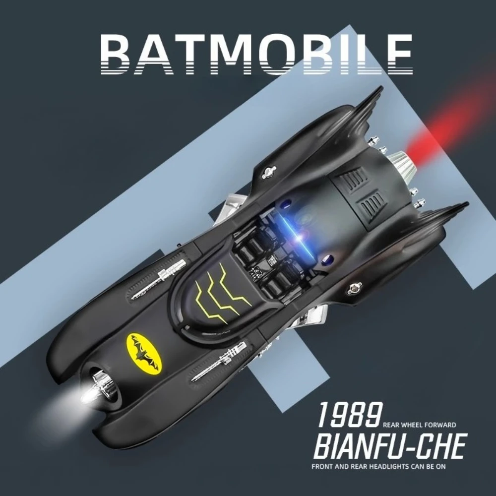 1:38 Maßstab Batmobil Spielzeugauto Modell Legierung Diecast Zurückziehen Sound Licht Klassische Filmfahrzeuge Modelle Hobby Ornamente Geschenke