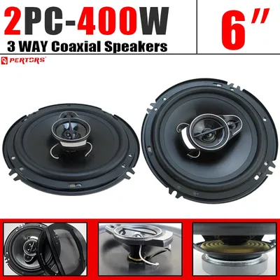 1 Paar 6 Zoll (2X 400 W) 800 W Auto-Stereo-Lautsprecher 3-Wege-Koaxial-Audio Auto-Vollbereichs-Stereo-Lautsprecher Bass Fahrzeugtür-Subwoofer Image