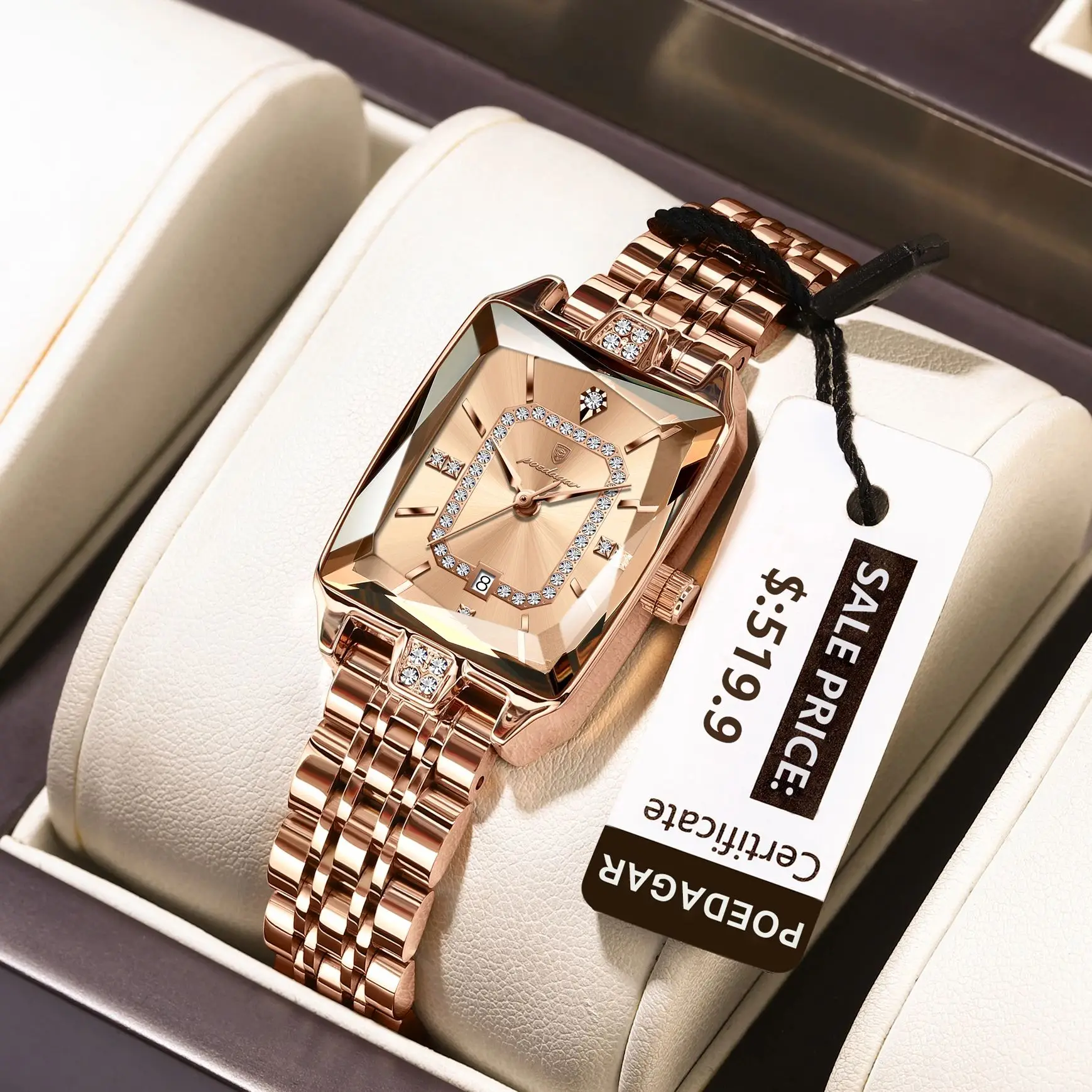 POEDAGAR Original Luxus Damen Armbanduhr Edelstahl Wasserdicht Datum Frau Uhr Mode Exquisite Quarz frauen Uhren Image