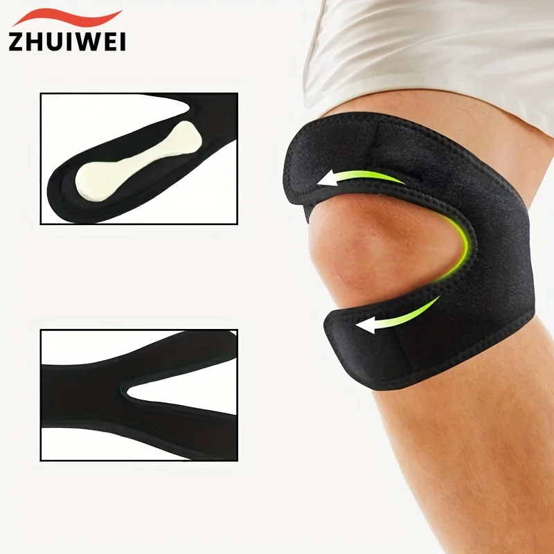 1 Stück verstellbare Kniebandage für Männer und Frauen, Patellase, Stützgurt zum Laufen, Reiten, Fußball, Wandern Image