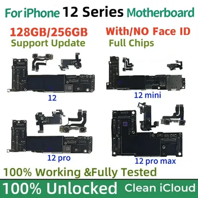 100% Tested Unlocked For iPhone 12 Pro Max Motherboard Support Update CLean iCloud For iPhone 12 mini With Face ID Logic board