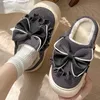 Casual Plattform Hausschuhe Frauen Hause Bowknot Luxus Designer Schuhe Mädchen Wohnungen Mode Elegante Winter Schuhe Haus Schöne Warme