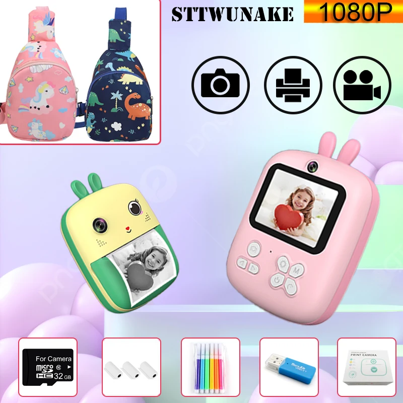 Kinderspielzeug Sofortdruck Digitalkamera Kinder Papieraufnahme Foto 1080p HD Videokameras für Geschenke Jungen Geburtstag Mädchen im Freien Image