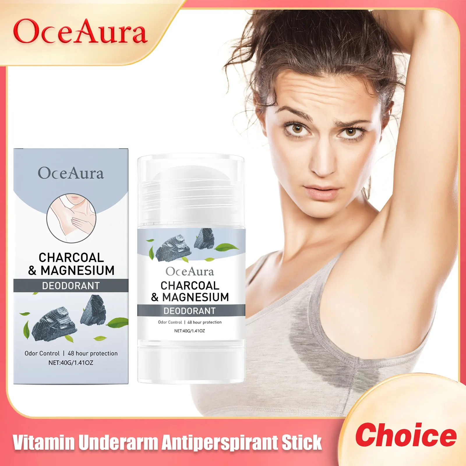 Oceaura Vitamin Achsel-Antitranspirant-Stick, langlebig, frisch, entfernt Hautschweiß, beseitigt, reduziert schlechte Gerüche unter dem Arm, Deodorant Image