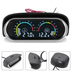 1pc 12v/24v 2 in 1 lcd digitales Auto LKW Wasser temperatur anzeige Voltmeter Volt anzeige enthalten Temperatur sensor 1/8npt 10mm
