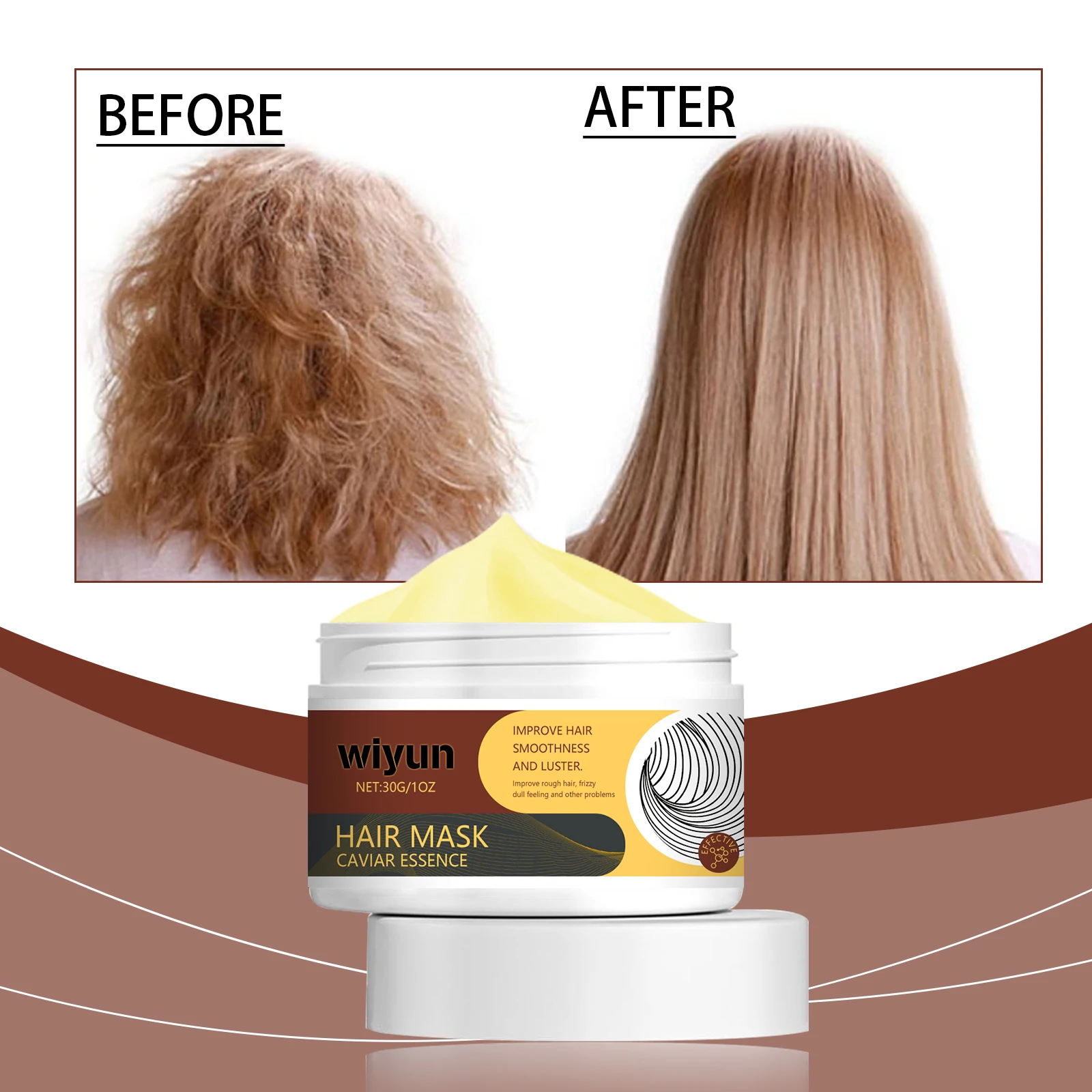 Kollagen-Haarmaske, Tiefenreparatur, geschädigtes, trockenes Haar, Kollagen-Conditionierung, intensive, feuchtigkeitsspendende Haarmaske, Essenz, Keratin-Conditioner Image
