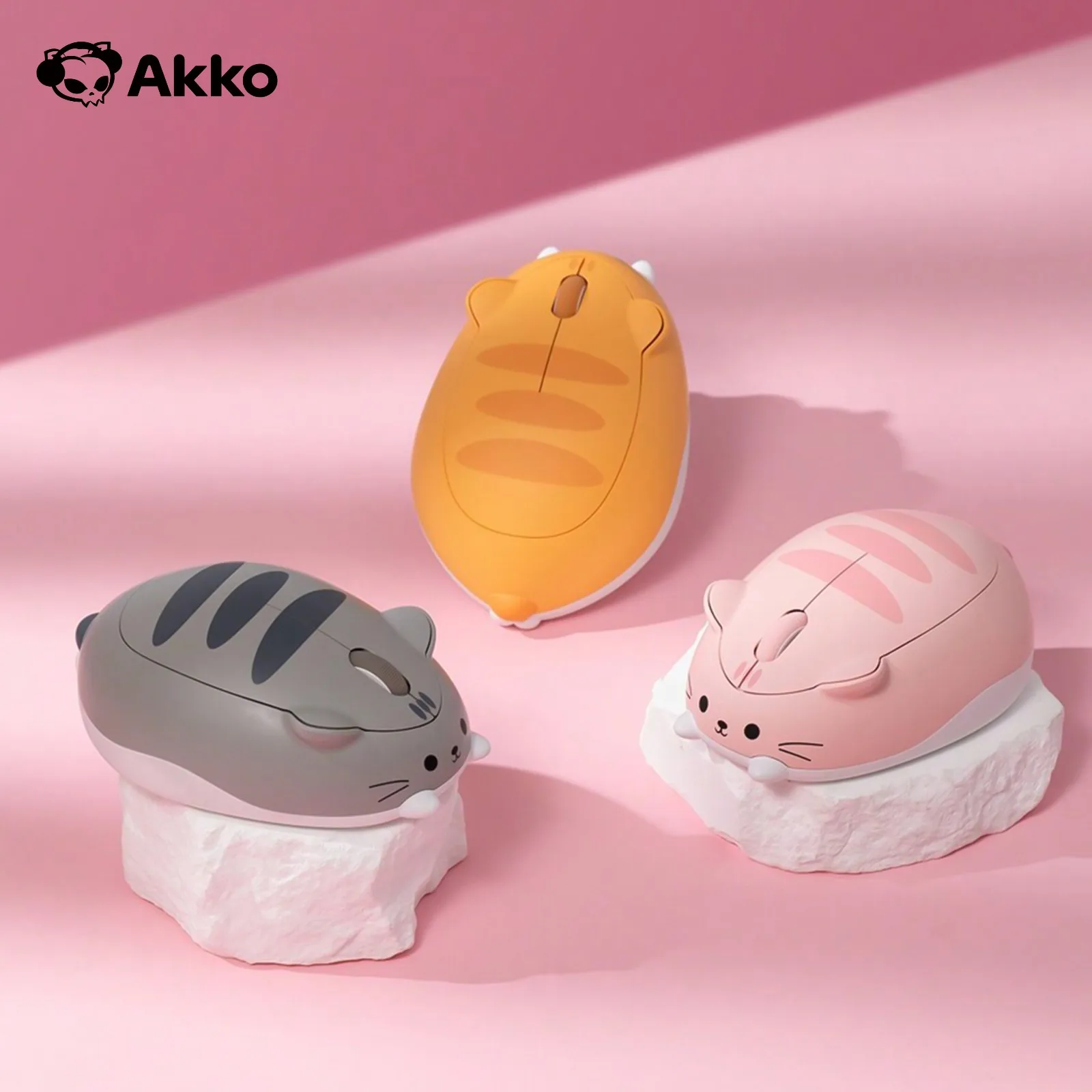Akko Cat-Themenmaus, 2,4 GHz, Bluetooth 3.0/5.0, kabellose Tri-Mode-Maus für PC, Laptop, Computer, Plug-and-Play Image