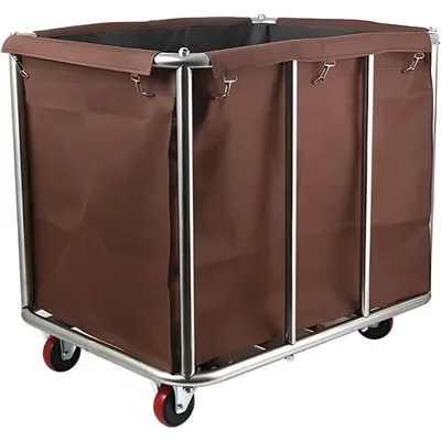 Large Laundry Cart with Wheels, Heavy Duty Rolling Storage Basket 330Lb Load Truck for Family or Commercial Hotels and Hospital