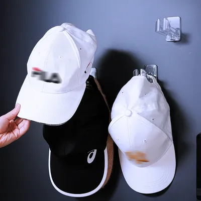 Wall Adhesive Hat Hooks (Pack of 2/4/8) - Minimalist Hat Rack Design, Suitable for Baseball Caps in Wardrobe, Office, Bedroom