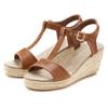 Sandalette LASCANA "Sommerschuh", Damen, Gr. 41, braun, Obermaterial: 100% Lederimitat. Futter: 100% Textilmaterial. Decksohle: 100% Textilmaterial. Laufsohle: 100% Synthetik, unifarben, feminin, Schuhe, Sandale, Sommerschuh mit Keilabsatz VEGAN