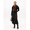A-Linien-Kleid TOMMY HILFIGER "5X2 RIB FLARE MIDI DRESS LS", Damen, Gr. S (36), N-Gr, schwarz, Jersey, Obermaterial: 95% Viskose, 5% Elasthan, unifarben, casual, figurbetont wadenlang, U-Boot-Ausschnitt, Langarm, Kleider, in gerippter Struktur und...