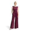 Overall VERA MONT "Vera Mont Damen Jumpsuit im Glitzer-Look", Damen, Gr. 48, Normalgrößen, rot (rot, grau), Jersey, Obermaterial: 86% Polyamid, 9% Polyester metallisiert, 5% Elasthan. Futter: 100% Polyester., elegant, figurbetont, Rundhals, Overalls