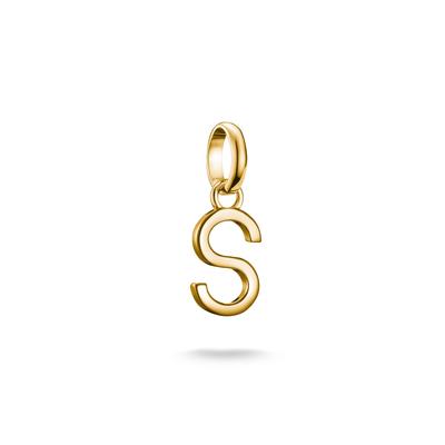 Charm Buchstabe THOMAS SABO "Charm Alphabet/Buchstabe - Connect", gold (gelbgoldfarben), Charms, Damen, S, Silber 925, recycelt Image