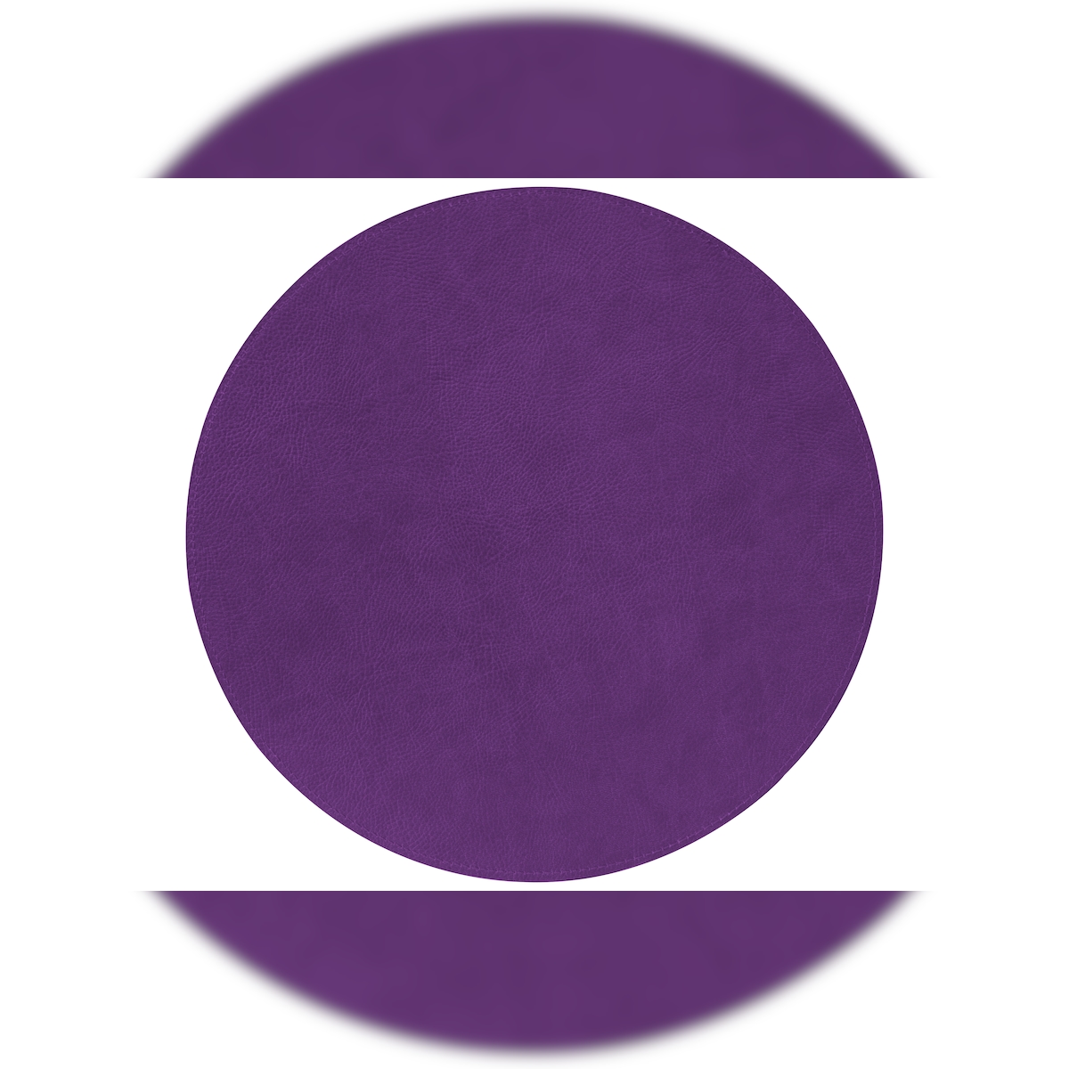 Stil Casa, Set von 12 einfarbigen Untersetzern, genähtes Polyurethan, Ø 20 cm, Dollar-Oberfläche in violetter Farbe. Image