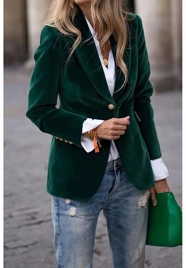 Damen Blazer mit Reverskragen und einem Knopf Image