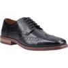 Hush Puppies Mack Leder Herren schwarze Brogues Schuhe
