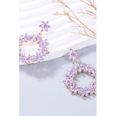 Damen Ohrhänger mit Strassblumen Image