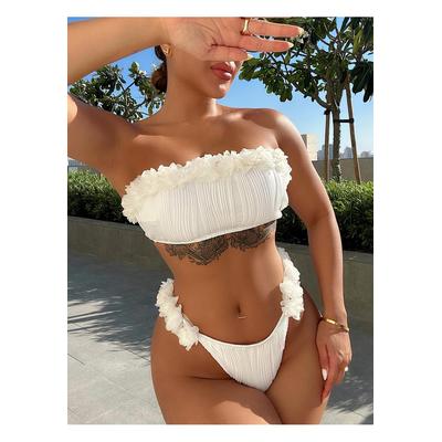 Damen Applikation Bindeband Zweiteiliges Bikini-Set Image