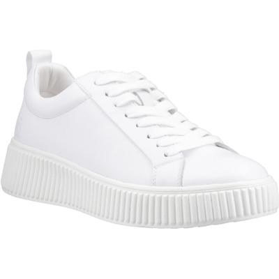 Hush Puppies Harlow Leder Damenschuhe weiße Sneakers Image
