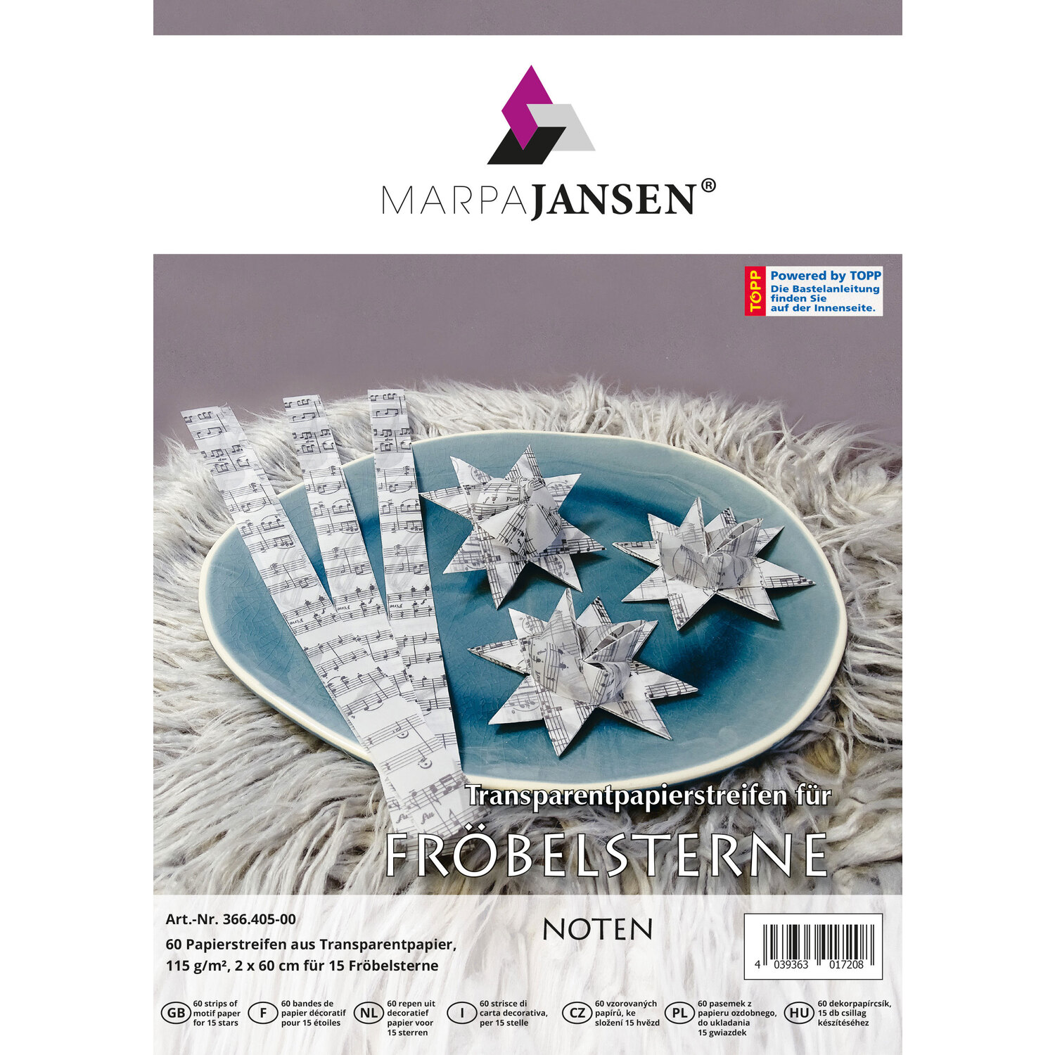 Bandes de papier transparent étoiles Fröbel "notes", 60 bandes