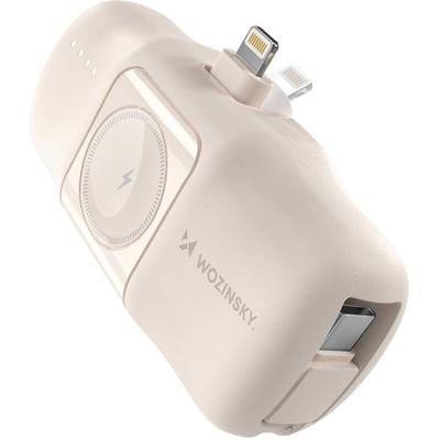 Mini Powerbank 5000mAh 15W iPhone Lightning und Apple Watch Ladegerät - Beige Image