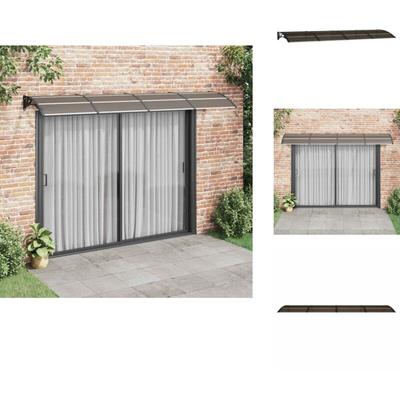 Türvordach Schwarz 350x100 cm Polycarbonat - Türvordach - Markise - Schutzdach - Hausvorbau Image