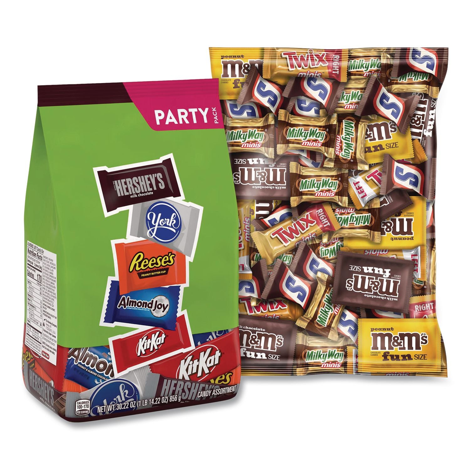 Hershey's Assortment Milk Chocolate/Mar's Chocolate Favorites, 30.22 oz Bag and 62.6 oz Bag/Carton (GRR60004054) Case of 2 Hershey®'s Candy