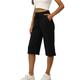 Per donna Gamba larga Chinos Casual Lunghezza al polpaccio Naturale Semplice Gamba larga Comodo Traspirabilità Casual Quotidiano Nero Bianco Vino Verde militare Primavera Autunno Vestibilità regolare