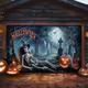 Copertura Porta del Garage di Halloween – Volti di Scheletri Inquietanti Dietro il Cancello Decorazione Spettrale per Esterni per Casa di Halloween 2025