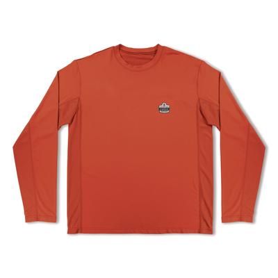 ergodyne Chill-Its 6689 Cooling Long Sleeve Sun Shirt with UV Protection, 2X-Large, Orange (EGO12181)