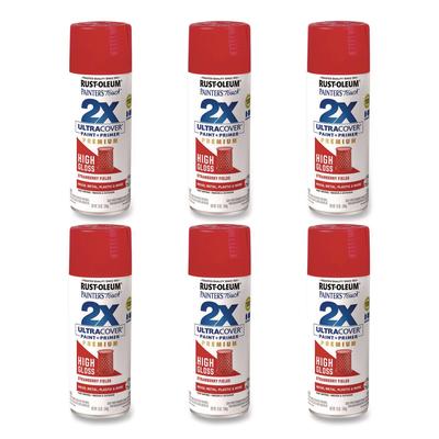 Rust-Oleum Painter's Touch 2X Ultra Cover Spray Paint, High Gloss Strawberry Fields, 12 oz Aerosol Can, 6/Carton (RST331180)