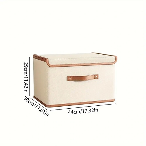 Scatola portaoggetti impilabile 2 in 1 in tessuto Oxford con coperchio, contenitori per l'organizzazione domestica in Oxford di grande capacità per l'organizzazione dell'armadio, per riporre vestiti,