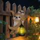 Lanterne solari, luci a forma di dinosauro, luci a forma di bradipo, luci a forma di scoiattolo, decorazioni per esterni da cortile, lanterne da giardino con animali, luci notturne da parete, 1 pezzo