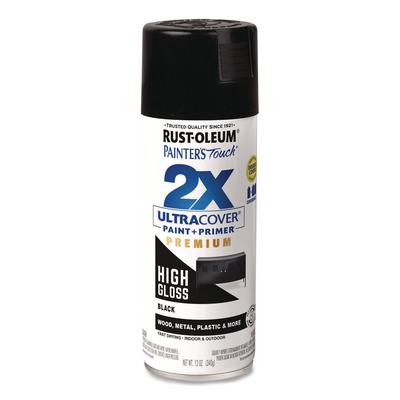 Rust-Oleum Painter's Touch 2X Ultra Cover Spray Paint, High Gloss Black, 12 oz Aerosol Can (RST331172EA) Each Rust-Oleum® Paints