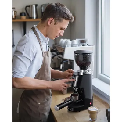 Professional 64mm Burr Coffee Grinder , Coffee Bean Grinder with Adjustable Electronic Timer and LED Display, Anti-Static,Black