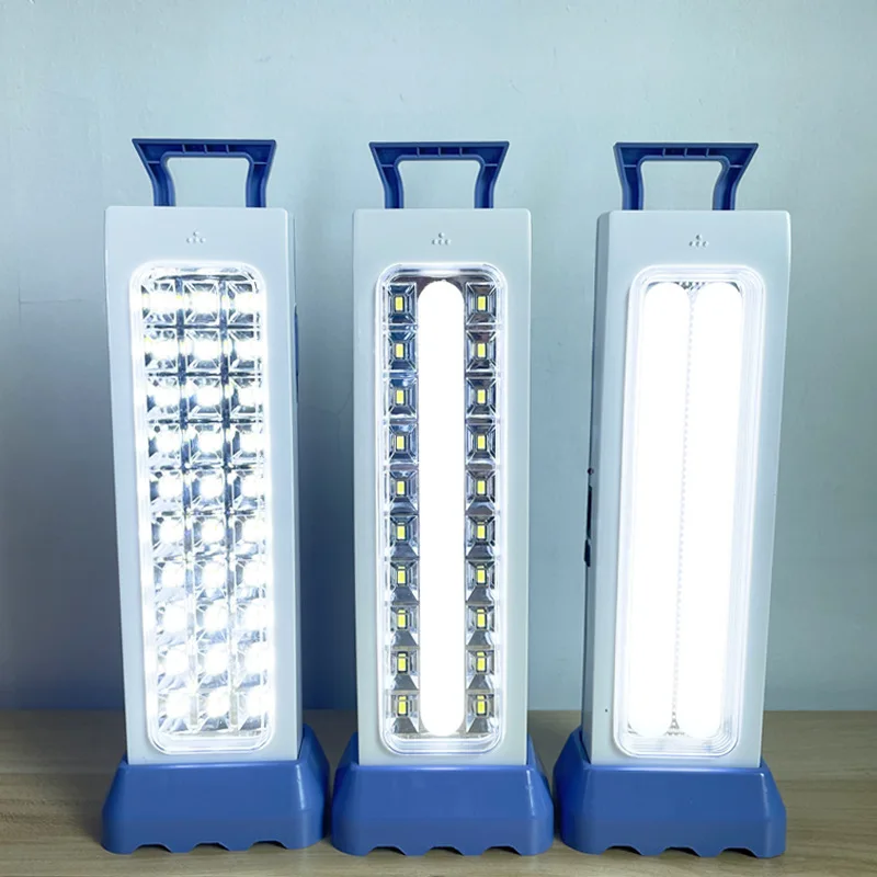 Luce di emergenza ricaricabile portatile a LED Interruzione di corrente domestica Illuminazione Lampada da campeggio portatile per esterni Luci da lavoro per mercato notturno